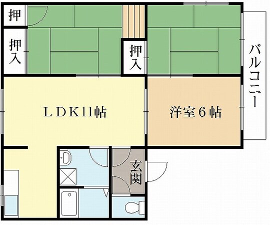 ＪＲ小倉駅 徒歩11分 2階の物件間取画像